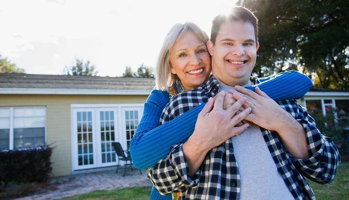 A mother and son sharing a moment together, representing Purple's commitment to supporting families